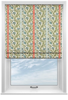 Petal & Block Latika Stripe, Neem - Roman Blind
